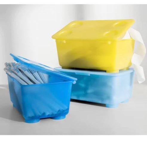 GLIS IKEA 3in1 Mini Container Box Kotak Penyimpanan 3pcs Dengan Tutup Rapi 17x10cm