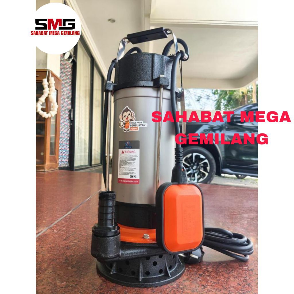 Pompa Celup Air Kotor & Bersih Otomatis 1 Phase 220V 50Hz Tahan Air Laut Asin Non Stop 24 Jam x 90 H