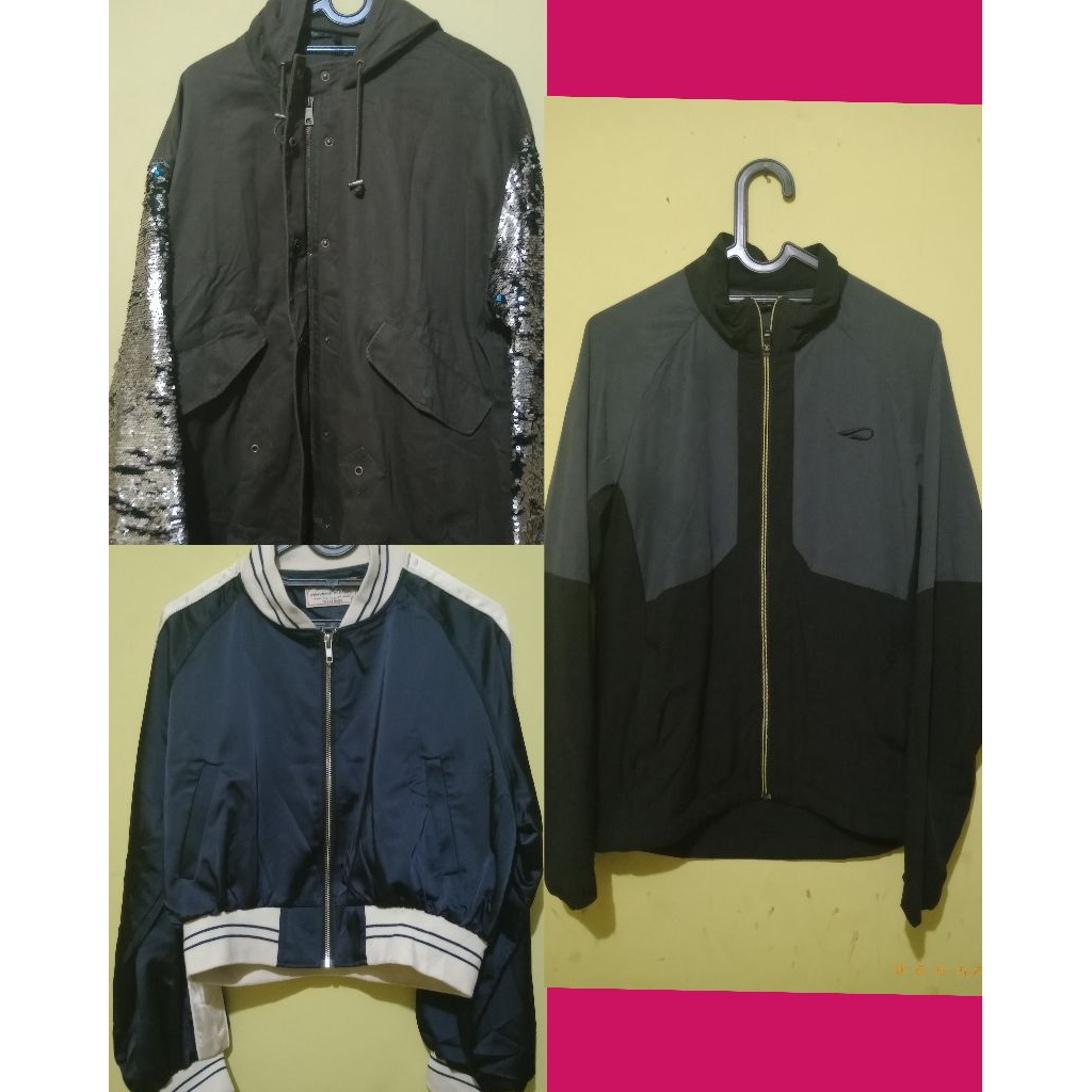 jaket bekas casual sport running sneaker pria wanita unisex denim parka