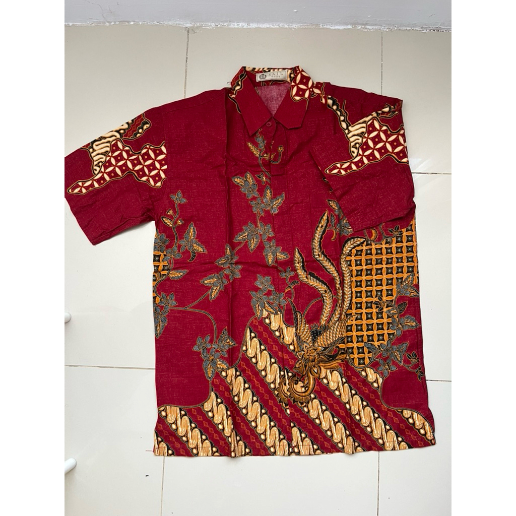 preloved batik pria benang emas