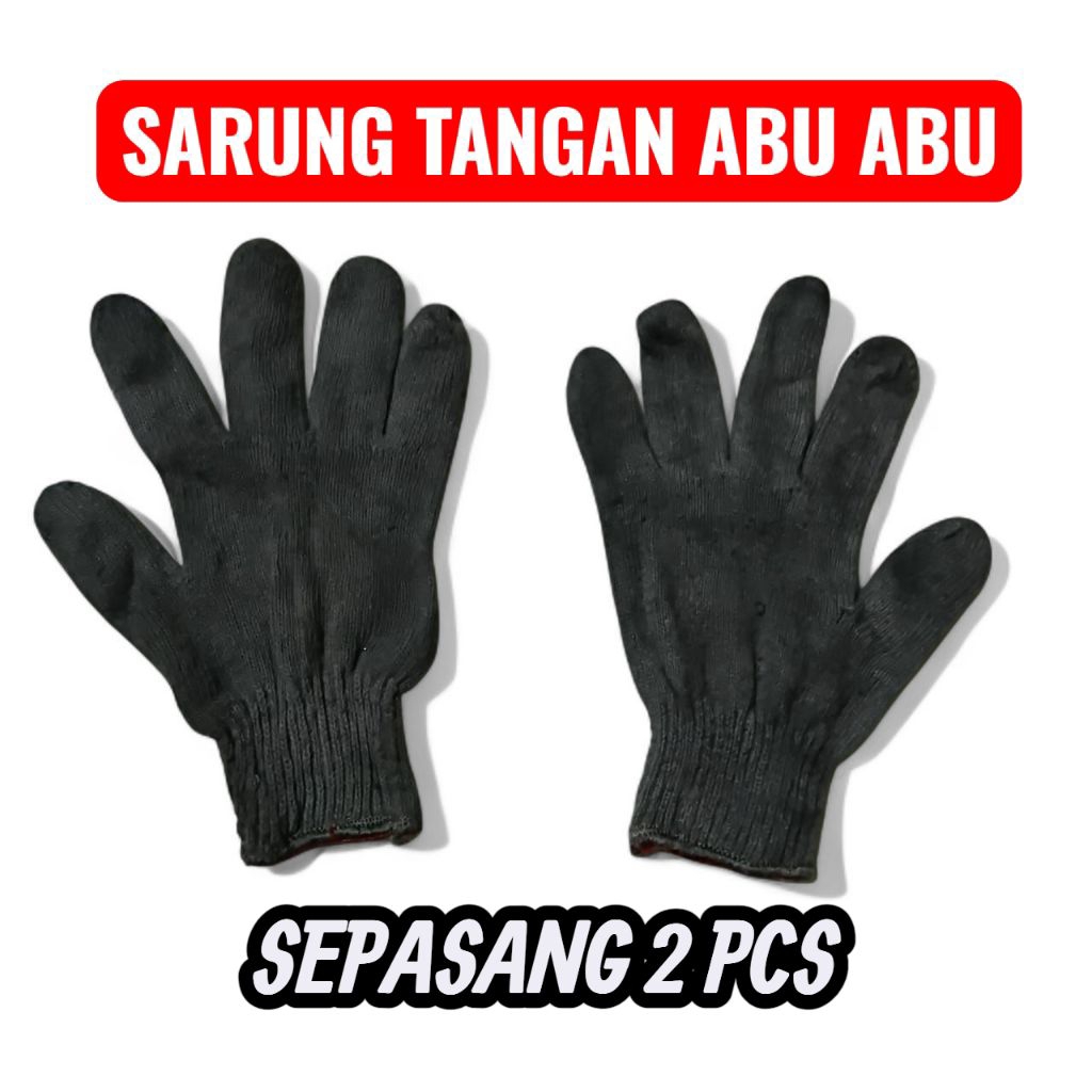 Sarung Tangan 1 Pasang Isi 2 Pcs Safety Kain Rajut Putih Gelang kuning Standar Industri Proyek