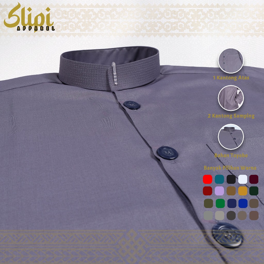 Baju Koko Pria Toyobo Model Haibah Kantong Samping Big Size