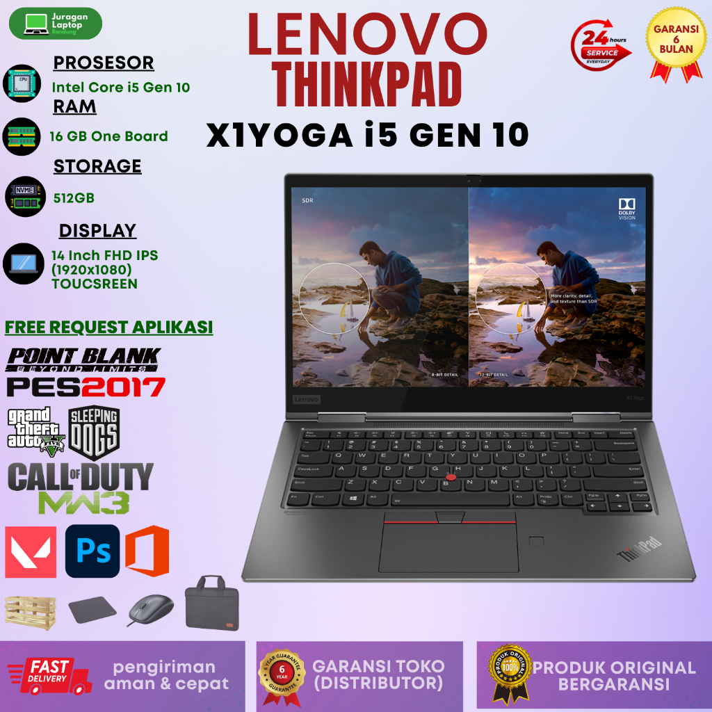 Laptop Murah LENOVO X1 YOGA i5/i7 gen 6/7/8/10
