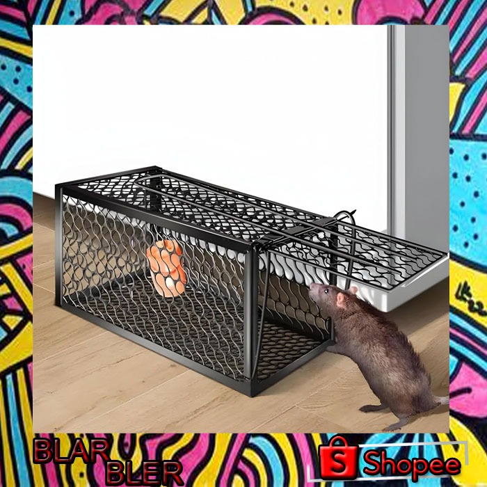 BAIT Jebakan Tikus Kandang Besi Automatic Mousetrap 23x11.5x11.5cm - B-23 - Black