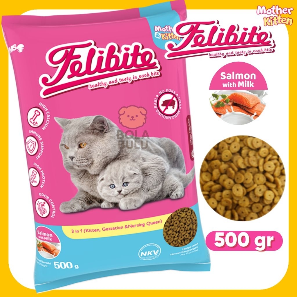 Felibite Mom & Kitten 500 Gr - Makanan Kucing Induk & Kitten - Pakan Anak Kucing