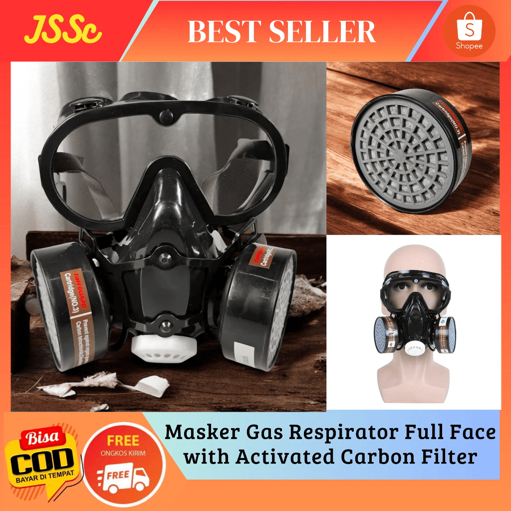 TaffGUARD Masker Gas Respirator Full Face / Masker Gas Respirator dengan Penutup Wajah - SF01