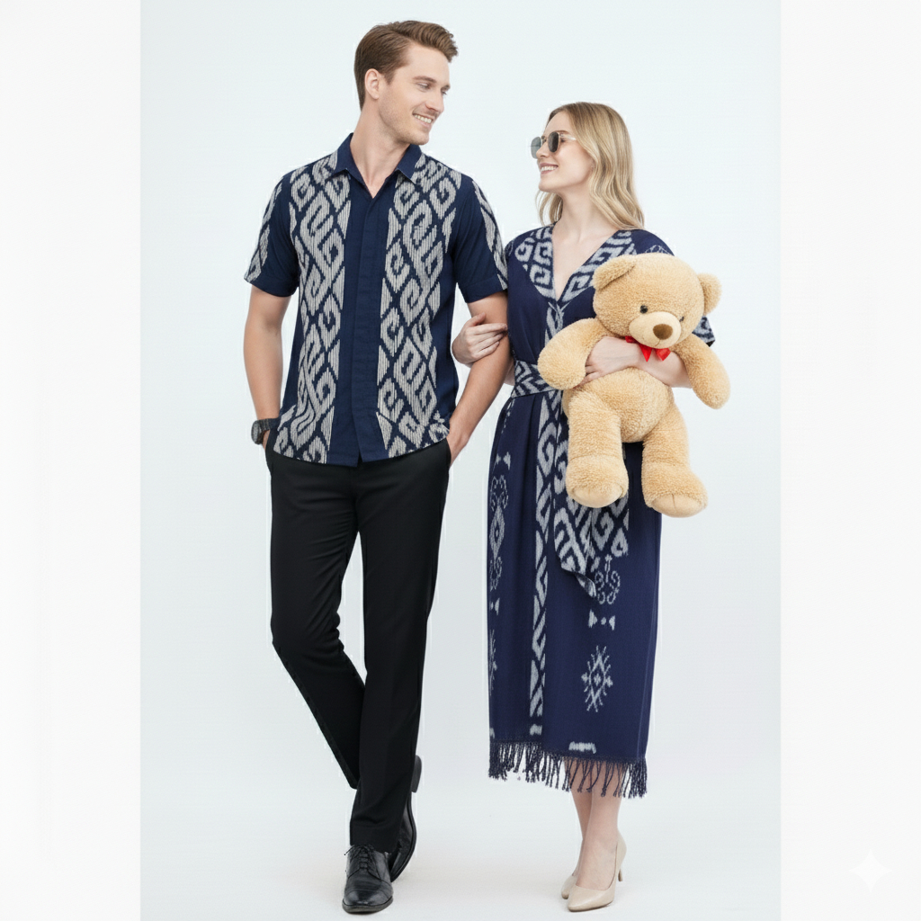 BAJU COUPLE TENUN JEPARA CANTIK SEKALI - SET COUPLE TENUN ETNIK JEPARA