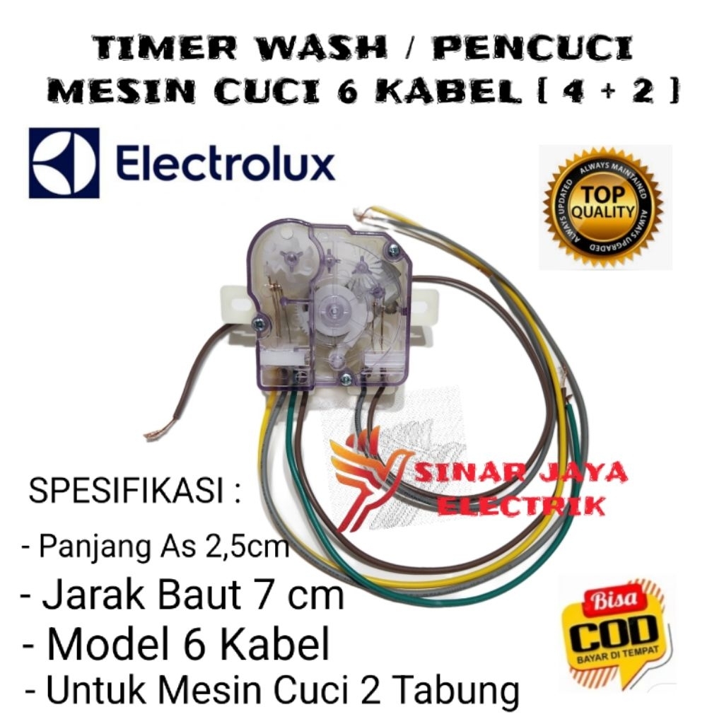 TIMER WASH 6 KABEL MESIN CUCI ELECTROLUX 2 TABUNG - TIMER MESIN CUCI ELECTROLUX 6 KABEL