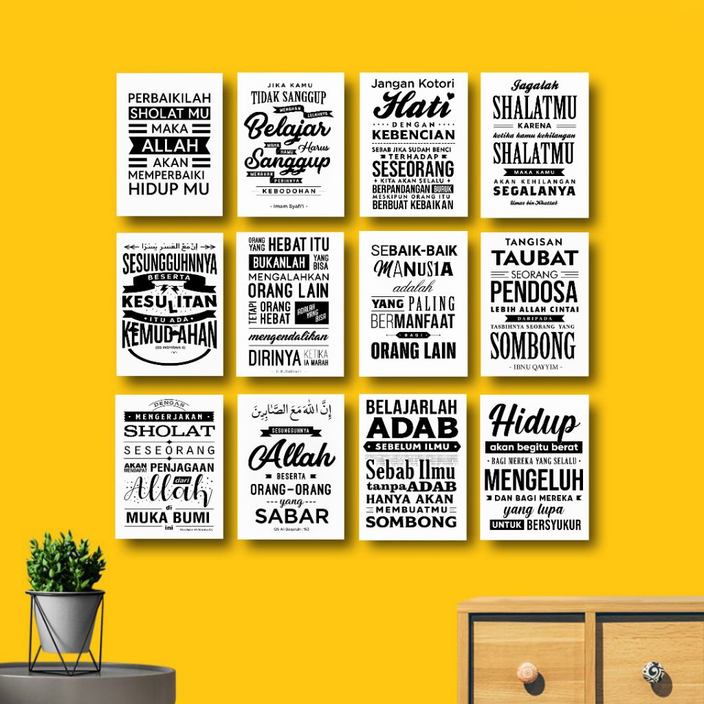 Pajangan dinding islami poster kamar hiasan dinding quotes motivasi islami