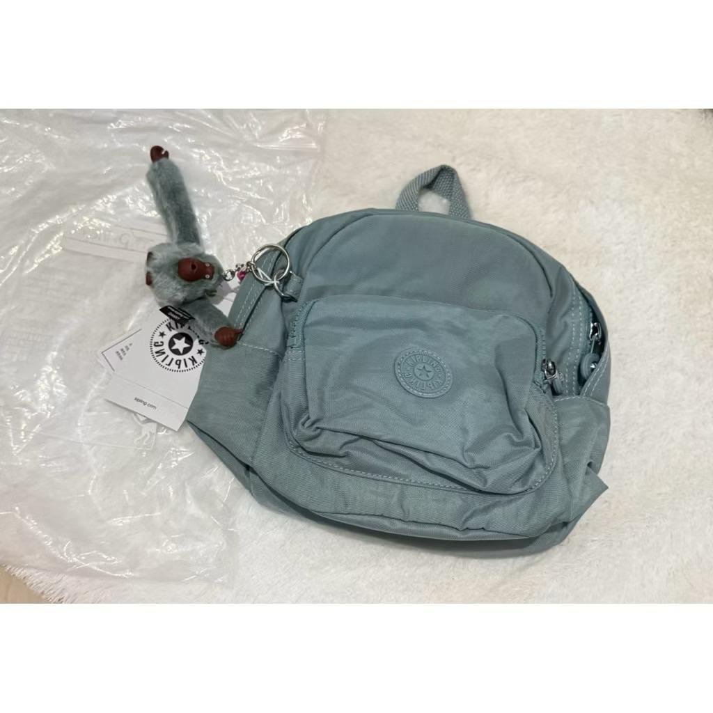 KIPLING Tally GREEN SAGE  Small Coll Monkey Program - Ransel / Sling Bag ORIGINAL