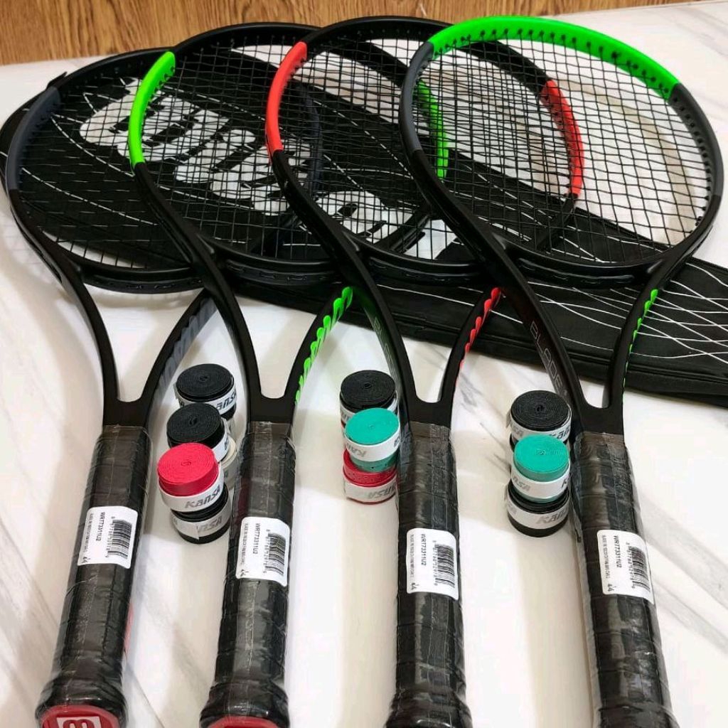Raket Tenis Pemula/Raket Tennis Carbon/ Raket Tenis Wilson Blade Carbon Siap Pakai Varina Warna Free