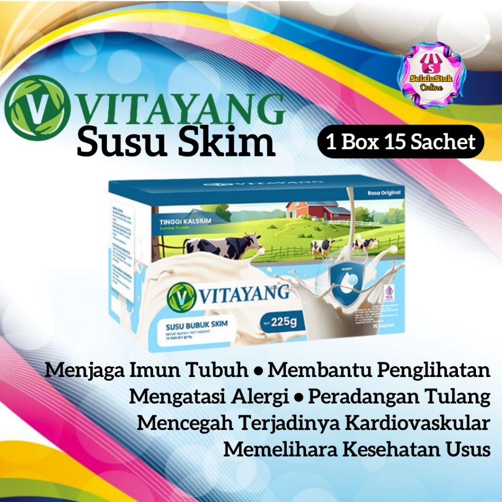 Vitayang Susu Skim Bubuk Original 15 Sachet | Susu Colostrum KK Indonesia | Tinggi Kalsium Protein