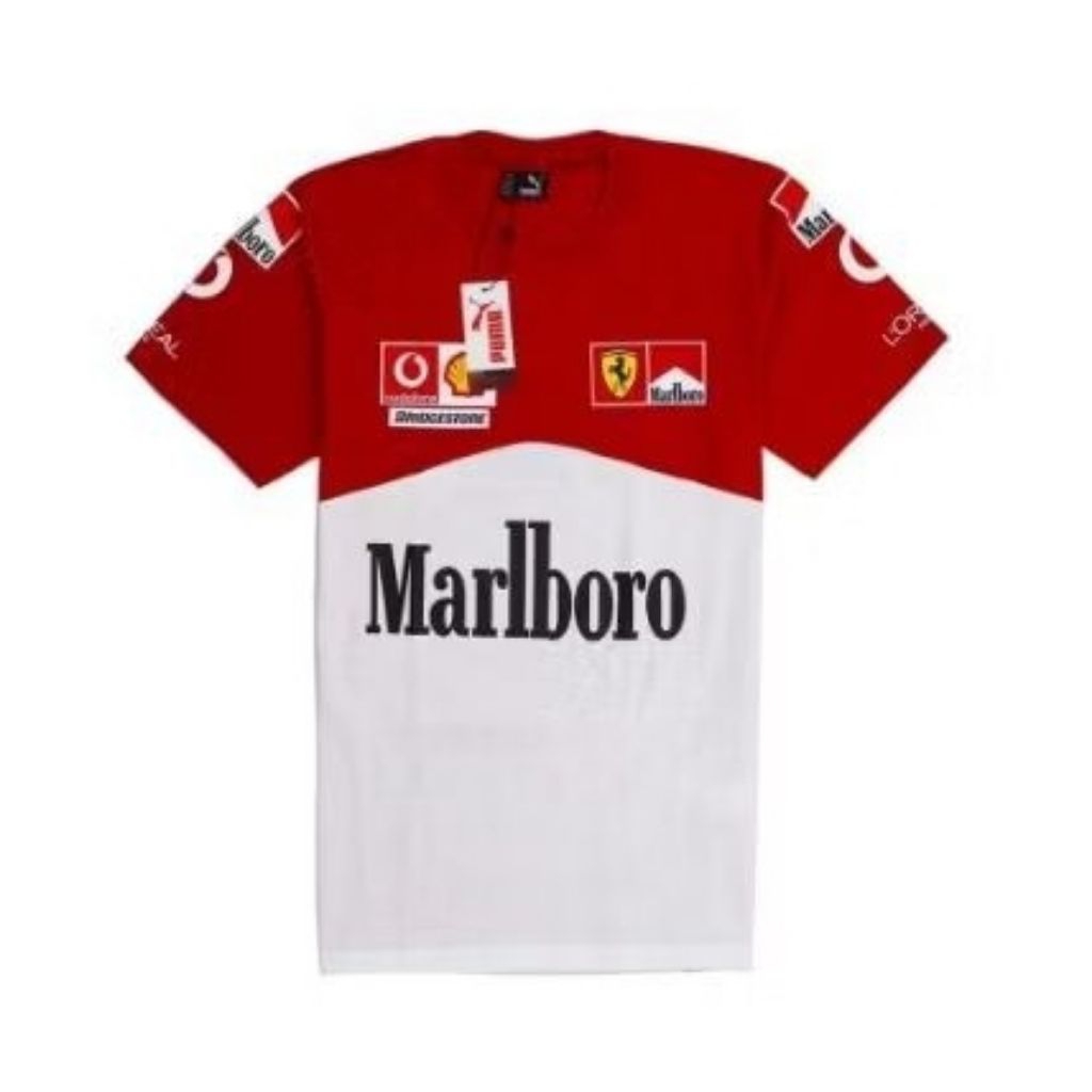 Baju kaos pria Ferrari marlb racing grade original