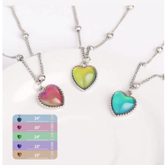 isi 1) Kalung Love Hati berubah warna sesuai Mood dan temperatur Suhu