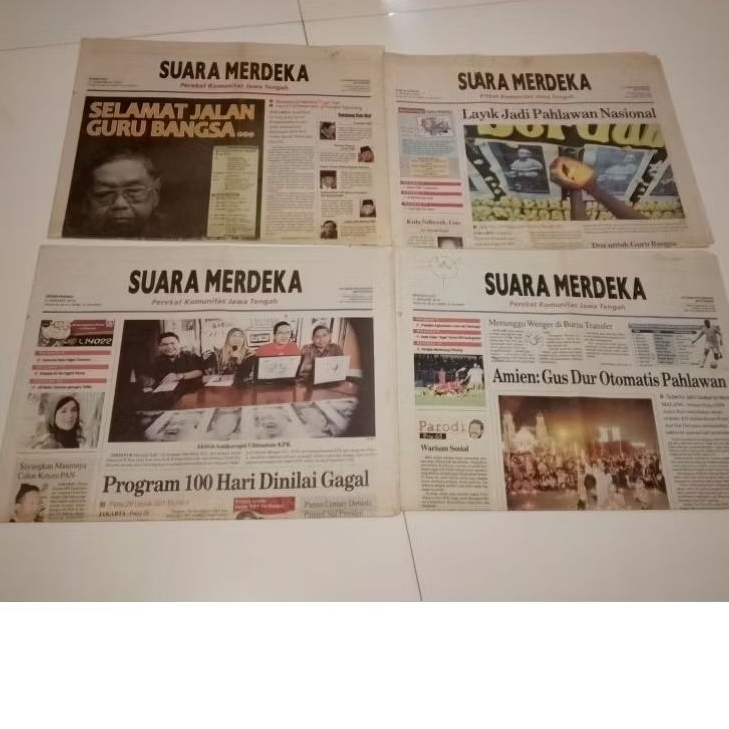 Koran Suara Merdeka 2010 Berita Gusdur Meninggal Dunia