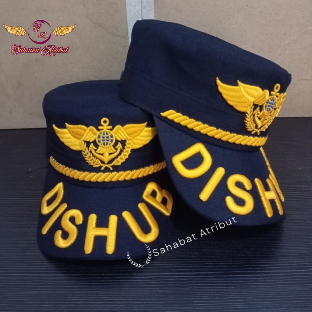 TOPI KOMANDO DISHUB 3A - 3D FREE BORDIR NAMA - TOPI DISHUB GOL 3 - TOPI DISHUB LOGO WING LIS DISHUB