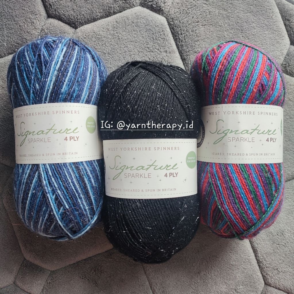 (pilih varian) WYS SIGNATURE SPARKLE 4 PLY - benang rajut kaos kaki (SOCK YARN)
