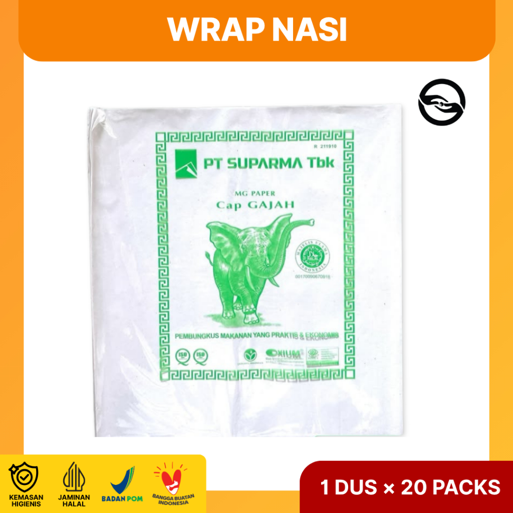 (Isi 100) Kertas Nasi Putih/Pembungkus Nasi 25x27cm