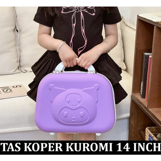 Tas Koper Kuromi Sanrio 3D 14 inchi original import double zip tas anak perempuan make up alat tulis