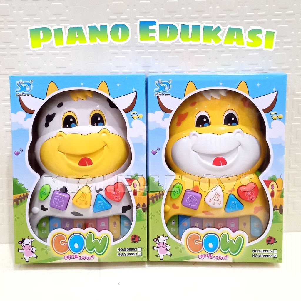 PIANO EDUKASI COW LIGHT AND SOUND MAINAN ANAK COW PIANO EDUKASI ADA LAMPU DAN MUSIK SD9953