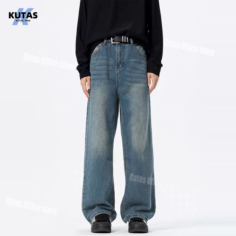 Celana panjang pria celana jeans pria kulot jeans pria vintage baggy jeans pria celana denim pria ov