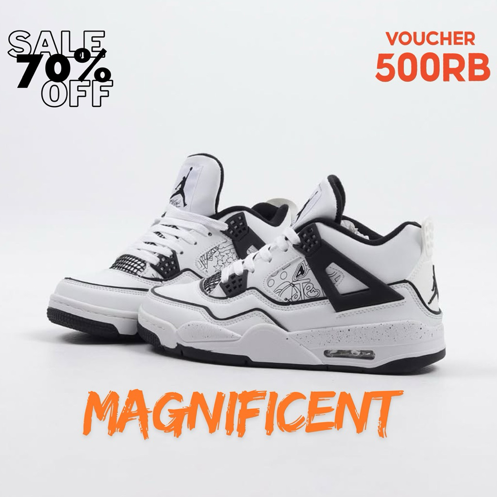 Air Jordan 4 Retro GS DIY White Black