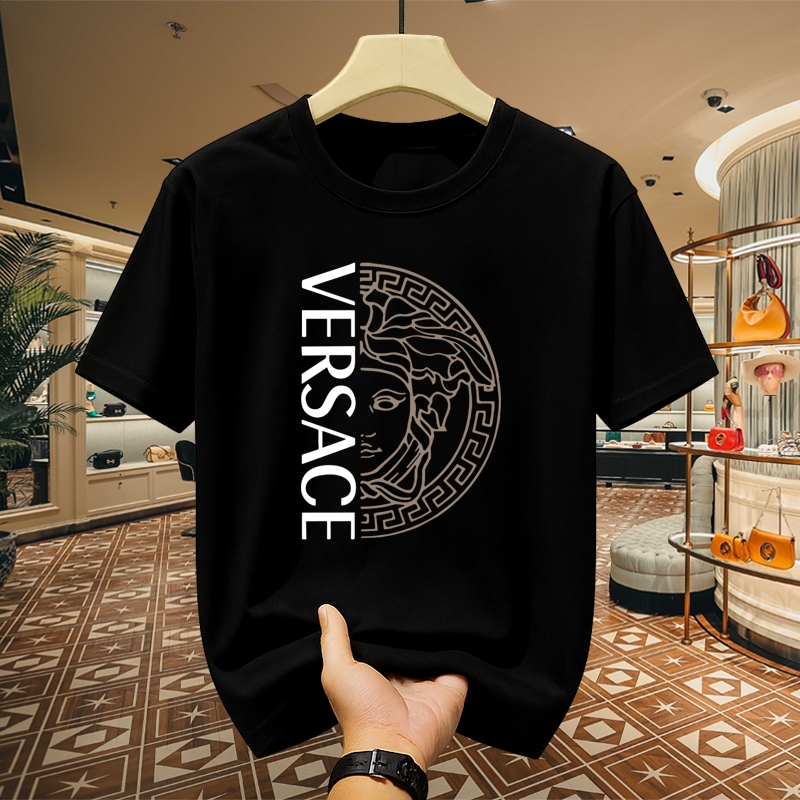 Kaos Pria Versace Original Premium Katun Nyaman Versace T-shirt Desain Mewah & Elegan