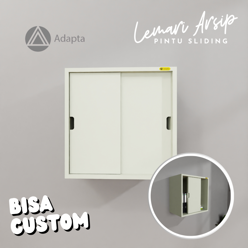 Adapta - Rak File Dinding Pintu Geser - Lemari Arsip Kantor 2 Pintu Sliding Minimalis - ARSEN - C69