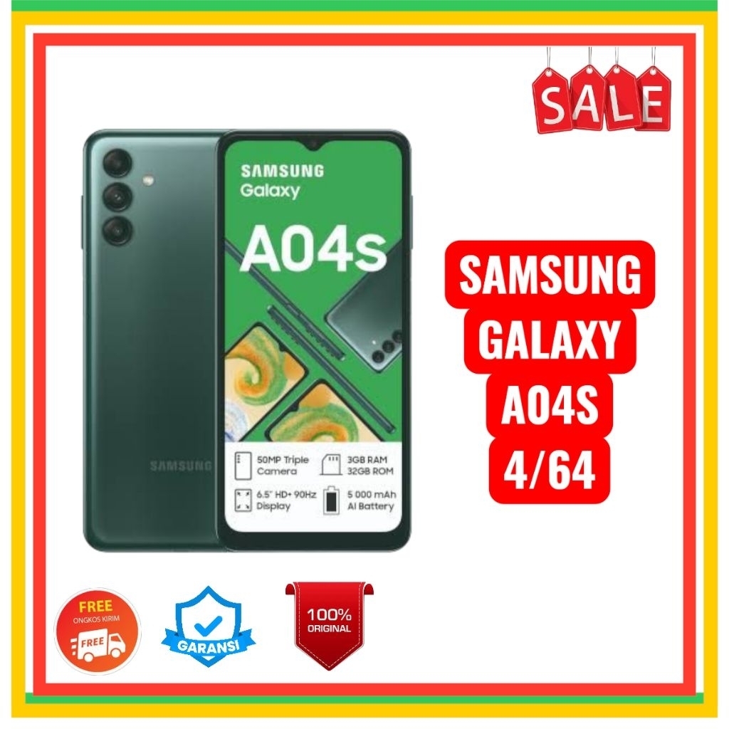 SAMSUNG GALAXY A04S RAM 4/64 GARANSI RESMI SELURUH INDONESIA