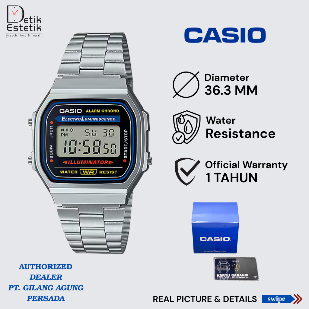 Jam Casio General A168WA / A168WA1 Digital Original