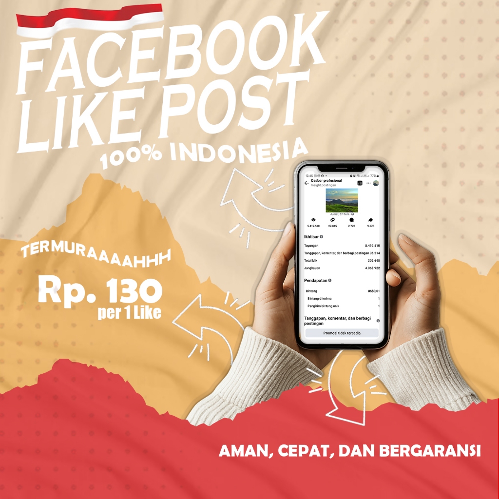 Jasa Like Facebook Indonesia Real 100% Permanen Murah Bergaransi - AuzeeMedia