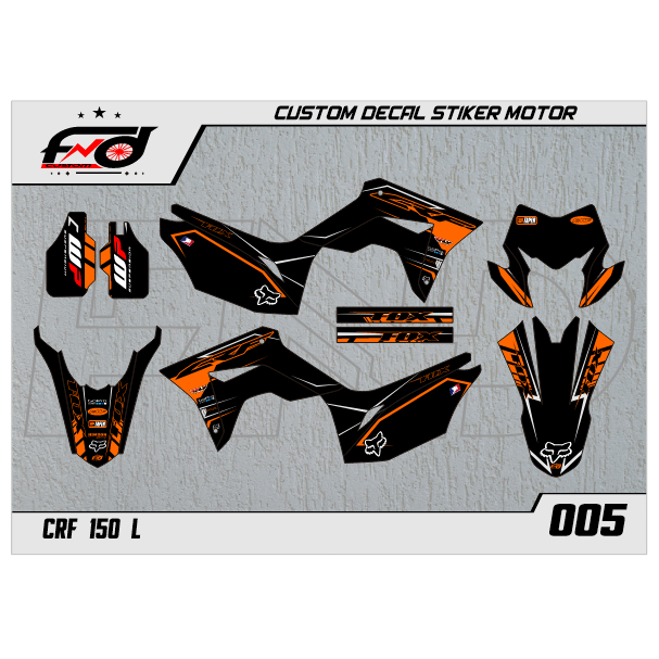 DECAL STIKER CRF 150 L (005) DEKAL STICKER 150L FULLBODY MERAH JINGGA OREN ORANYE ORANGE ORENG KUNIN