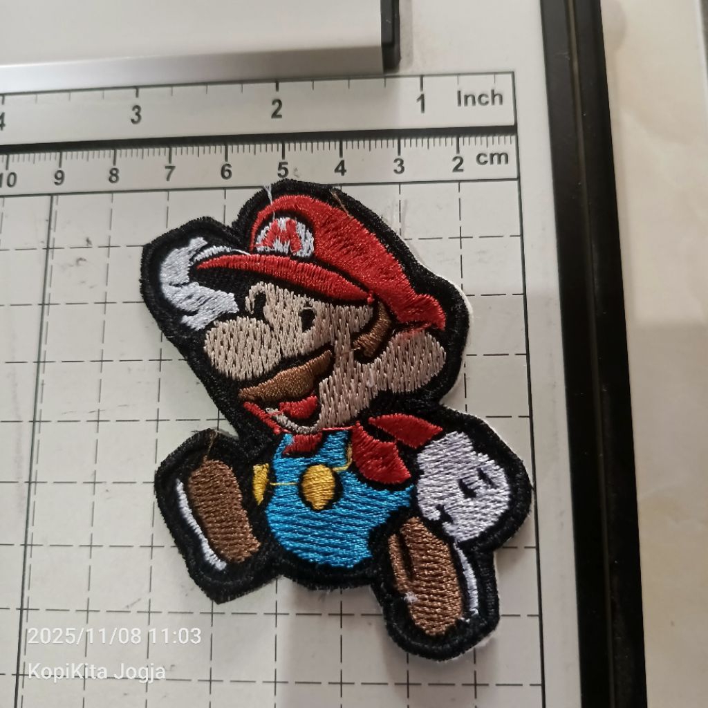 Emblem patch bordir mario bross