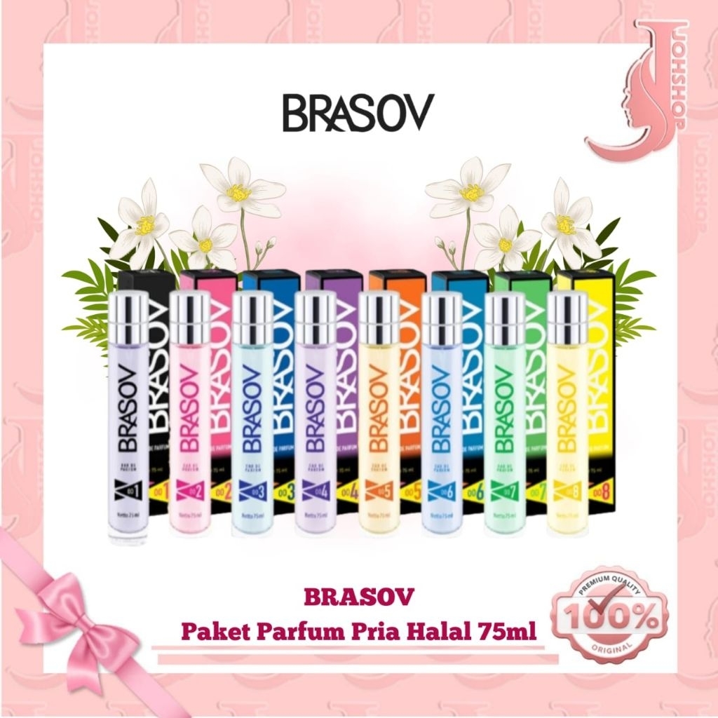 BRASOV Paket Parfume Pria Halal 75 ML/parfum pria/parfum murah/brasov