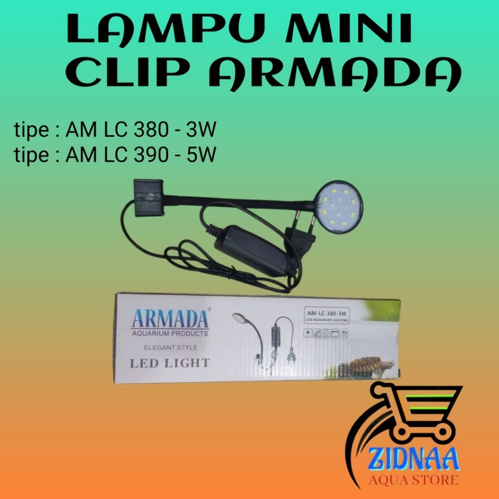 LAMPU MINI CLIP ARMADA : Lampu bulat kecil aquarium aquascap lampu akuarium kecil lampu toples lampu