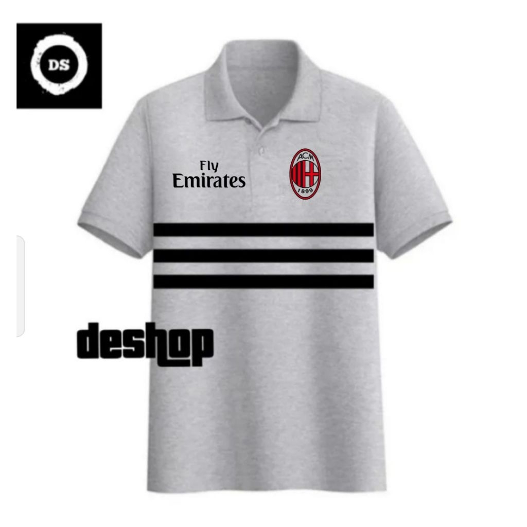 Tshirt - Polo Shirt - Kaos Polo - Kaos Kerah - Baju Kerah - AC Milan