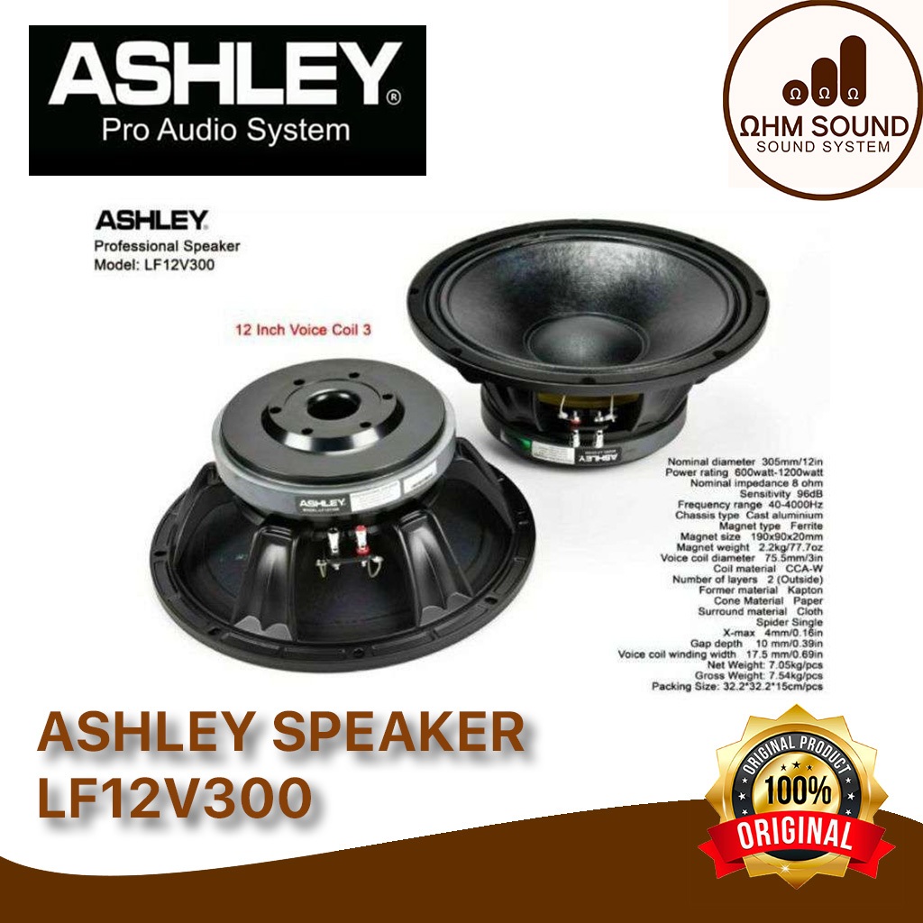 PROMO Speaker Ashley LF12V300 ASHLEY SPEAKER LF12 V300 LF 12V300 LF12V 300 WOOFER ORIGINAL