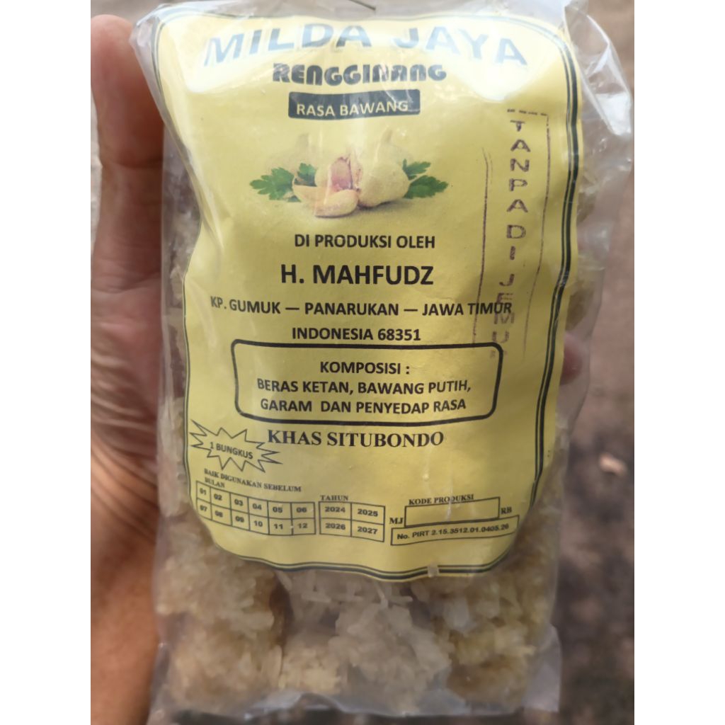 Rengginang Terasi/Ikan Asli Situbondo MILDA JAYA H MAHFUDZ / Rengginang Jumputan MILDA JAYA H MAHFUD