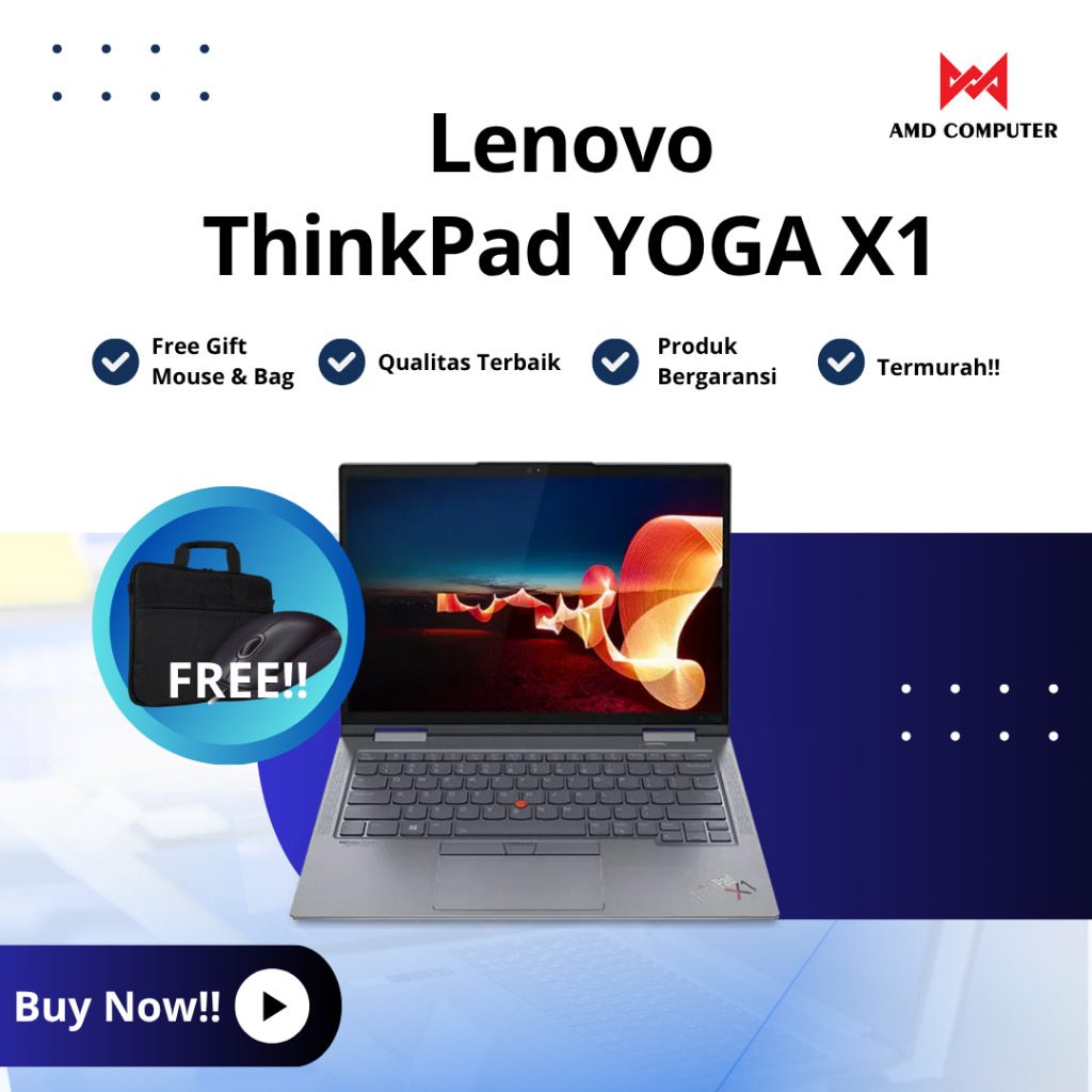 THINKPAD X1 YOGA I5 GEN 7THN RAM 8GB SSD 256 SUPER MURAH