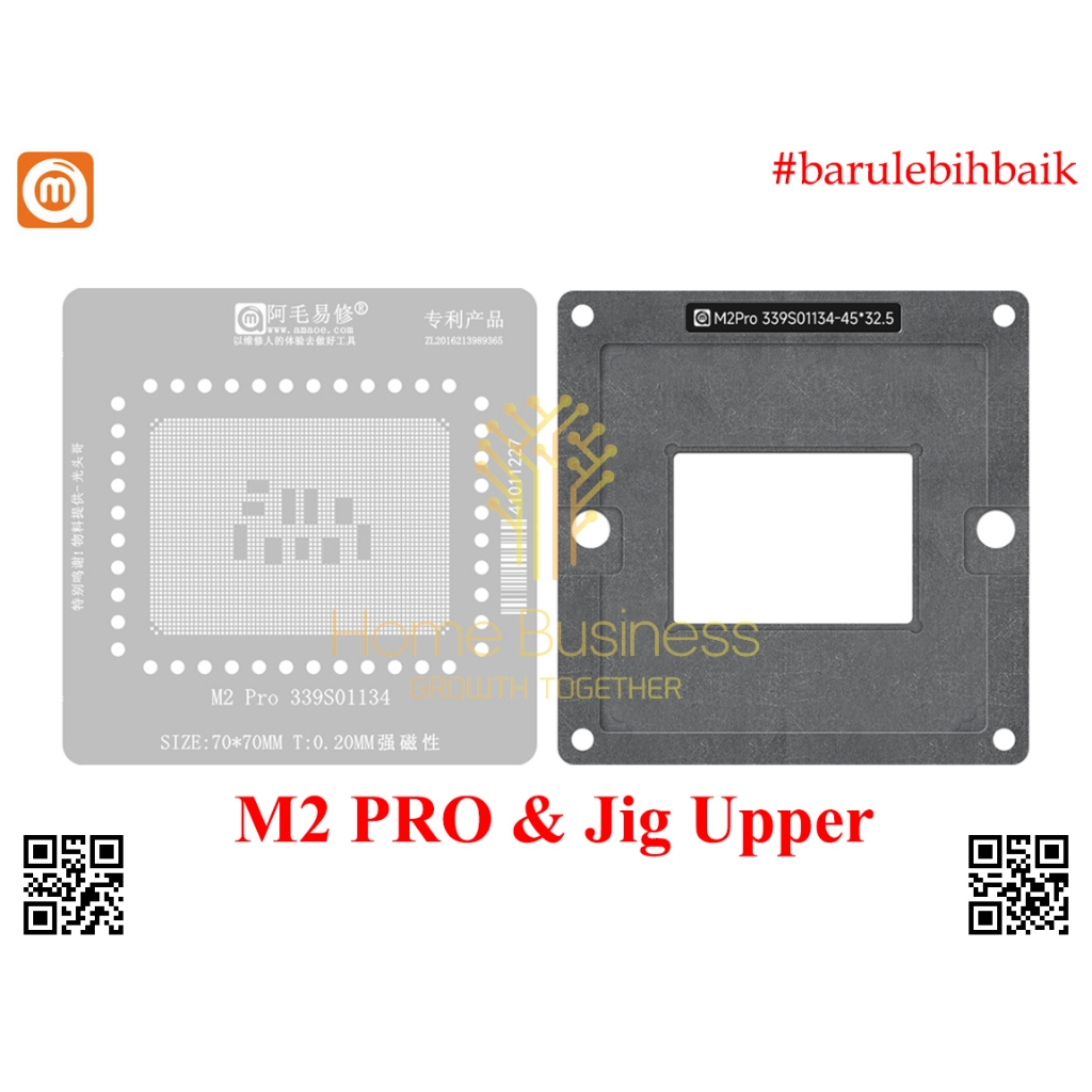 Amaoe Stencil BGA Reballing Apple M2 Pro CPU 339S01134 Jig Upper Stencil Stensil Cetakan Tanam Timah