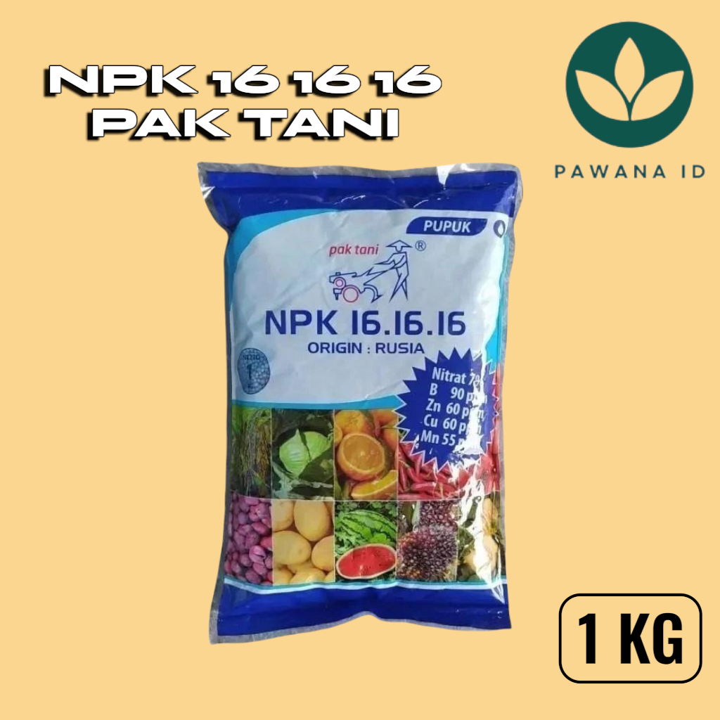 Pupuk NPK 16 16 16 Pak Tani 1 Kg - NPK Biru 16 16 16