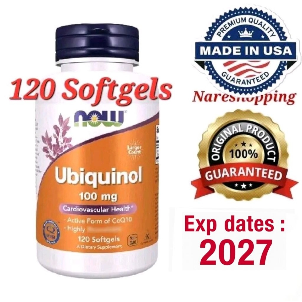 Now Foods Ubiquinol 100 mg 120 Softgels Halal Kaneka Bioavailable