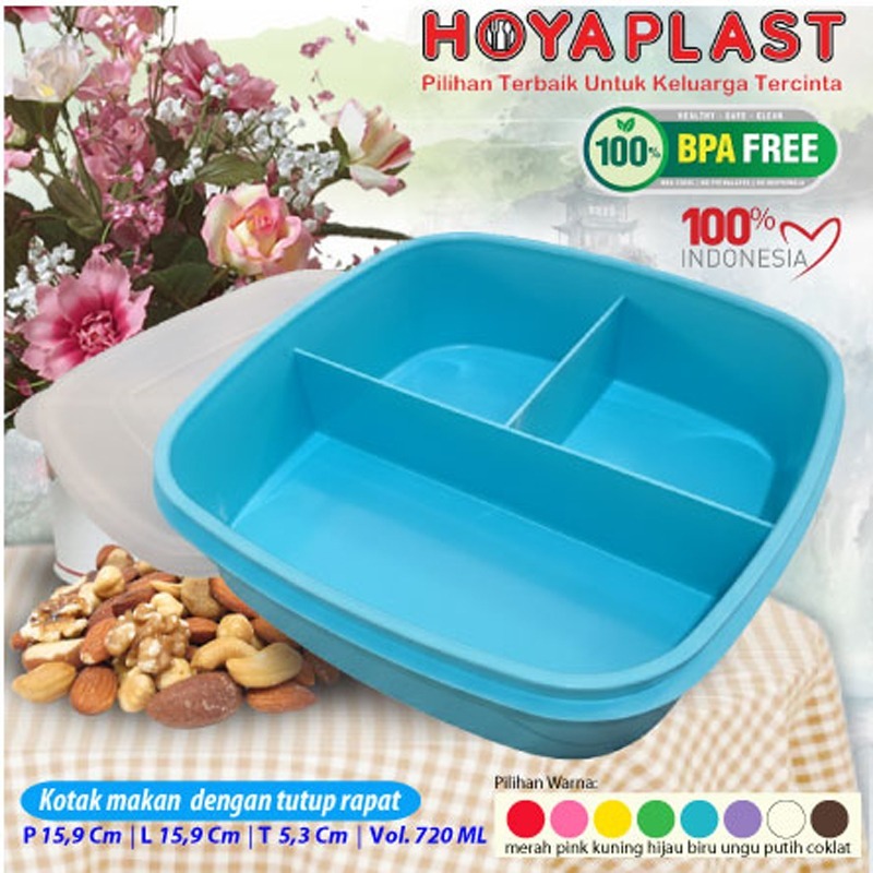 HOYAPLAST Kotak Makan Dengan Tutup Rapat / Lunch Box Tutup Rapat BPA Free