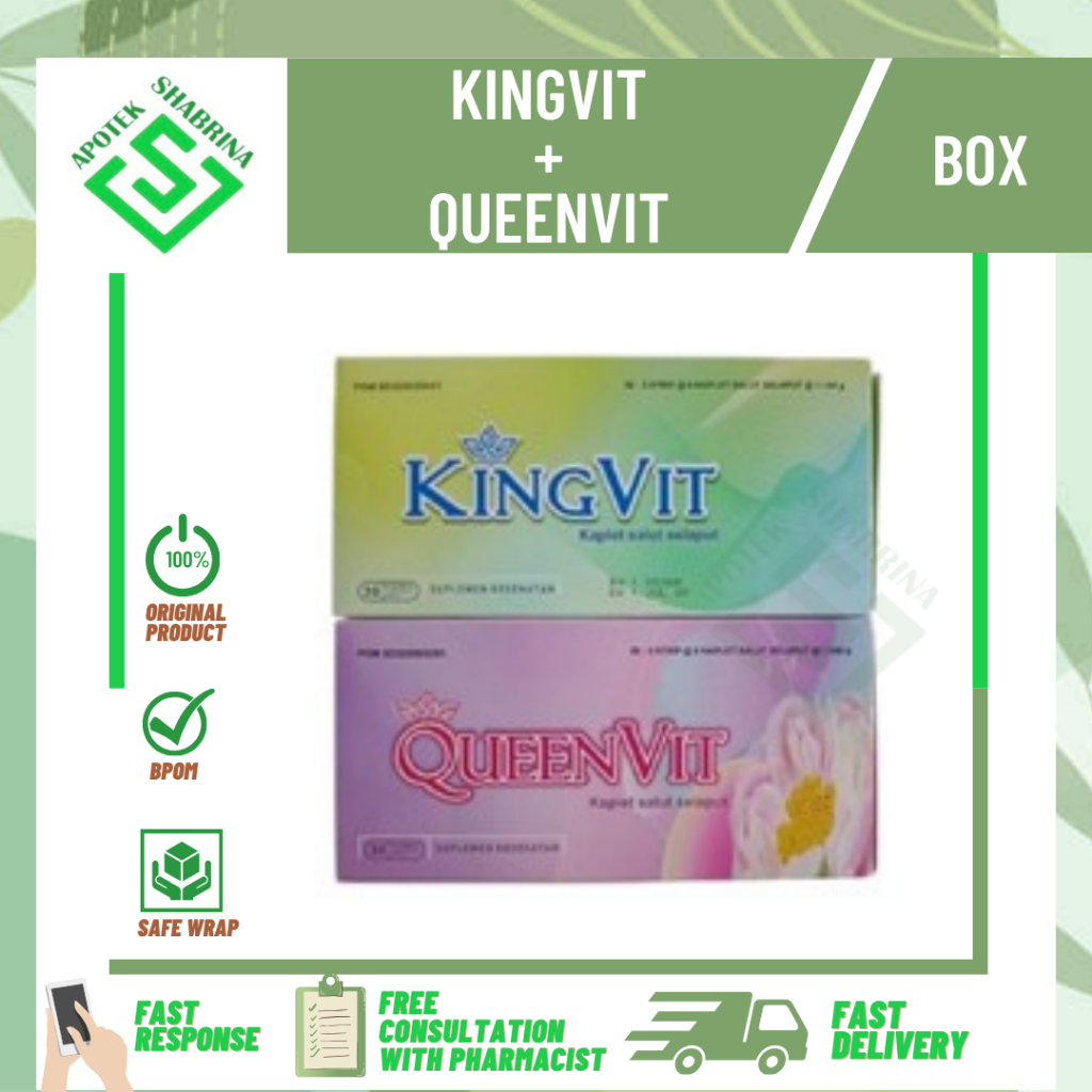 kingvit + queenvit / 30tablet / box / untuk promil pria wanita