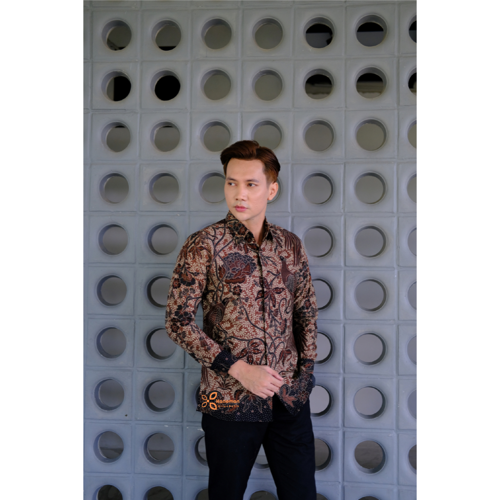 DEWARI CENDRAWASIH TUMPAL HITAM Kemeja Batik Pria Kerja Pesta