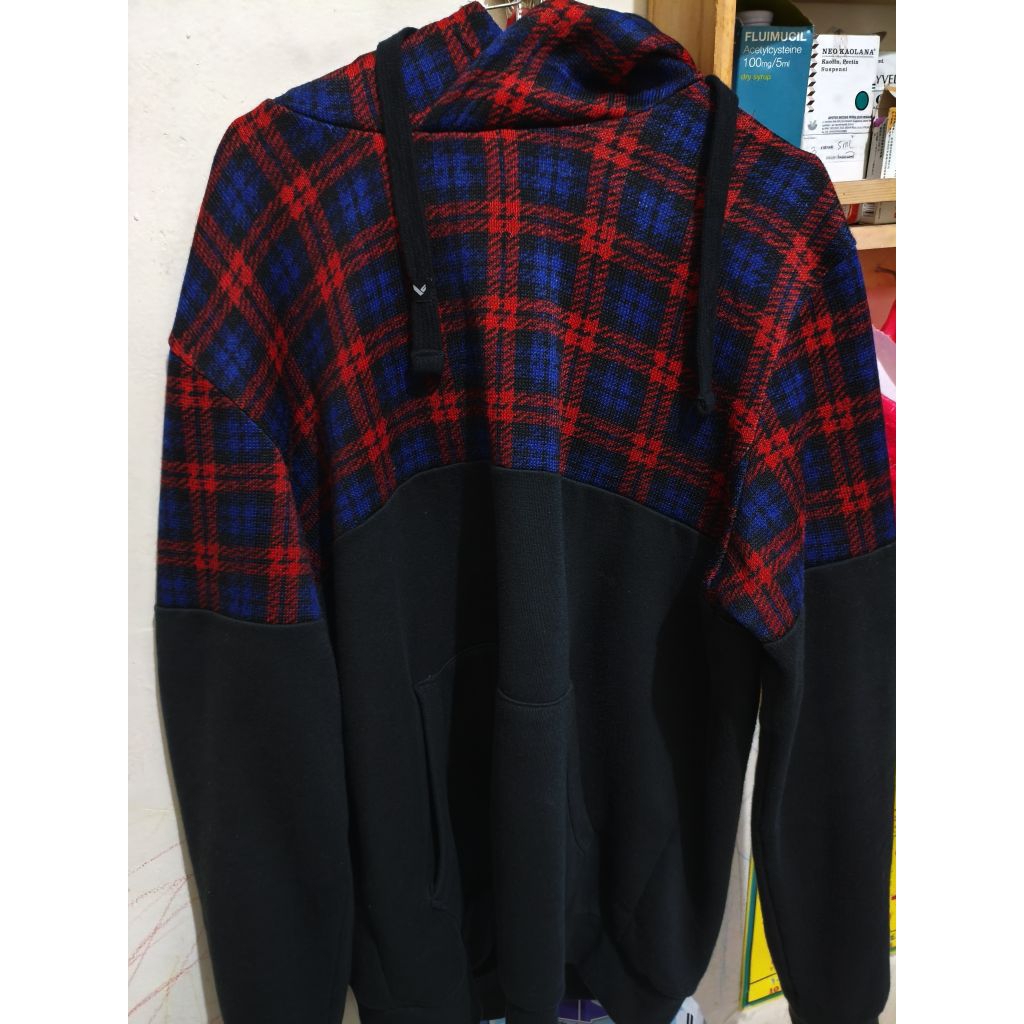 HOODIE KEMEJA KOTAK TARTAN BAHAN FLEECE POLHAM TEAMS 100 ORIGINAL