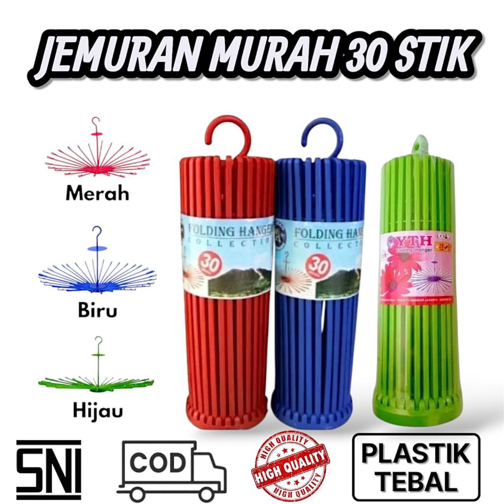 Jemuran Folding Hanger 30 Stick Gantungan Baju Bayi Jemuran