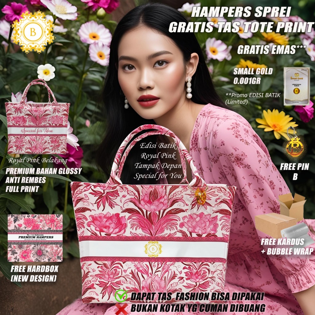 HAMPERS SPREI BONITA KING 180x200 T25 SET || HAMPERS WEDDING SPREI || KADO PERNIKAHAN || SESERAHAN