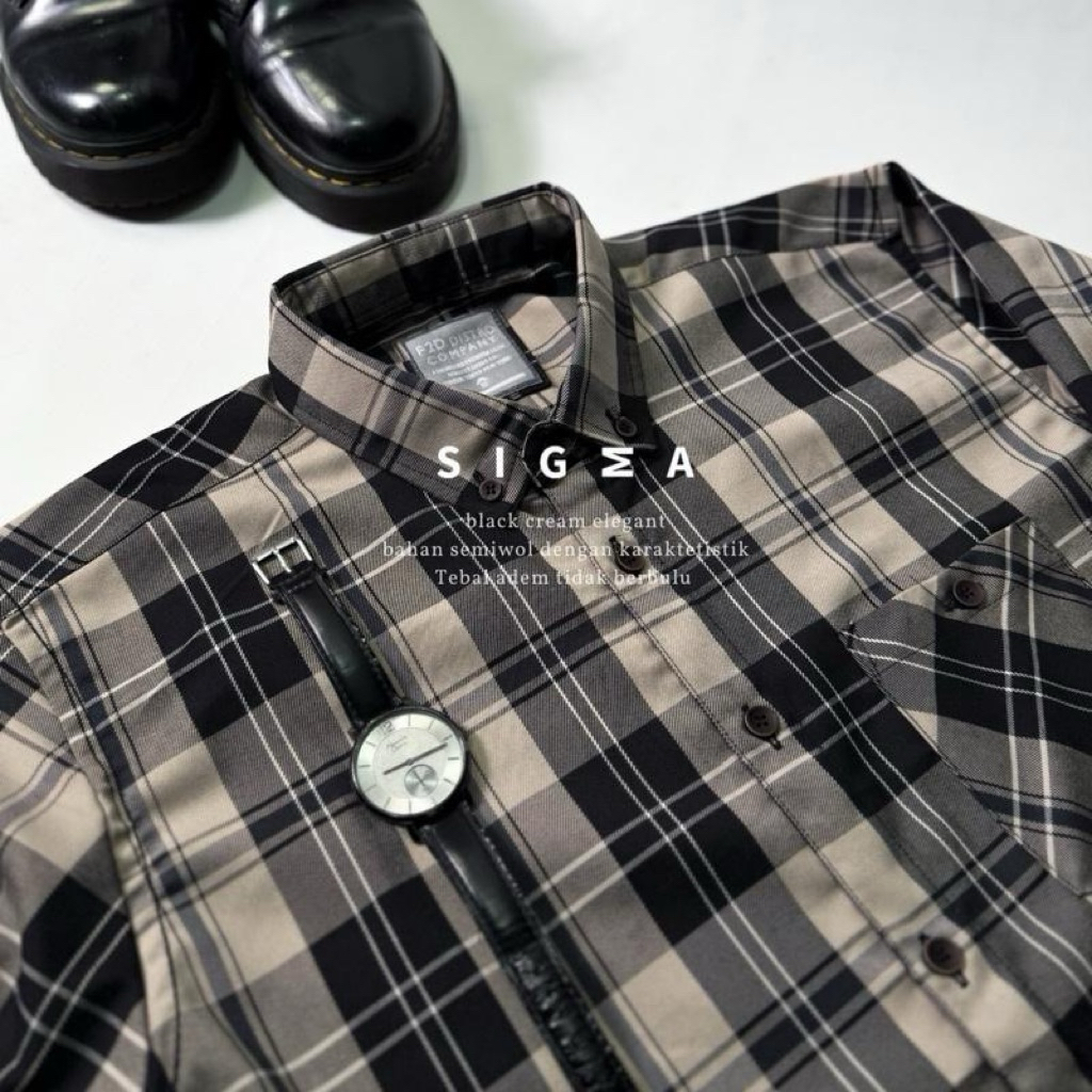 KEMEJA FLANEL LENGAN PANJANG F2D SEMI WOL PREMIUM ET 71