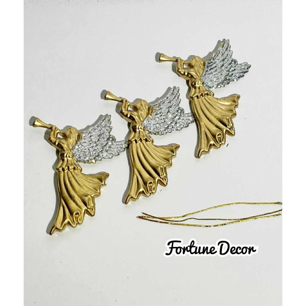 Hiasan angel natal, ornamen pohon natal malaikat, aksesoris dekorasi pohon natal